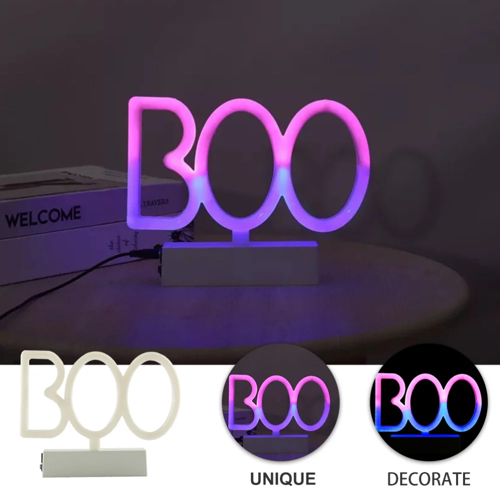 

1pc Creative LED Light Halloween Neon Night Light Table Lamp without Battery