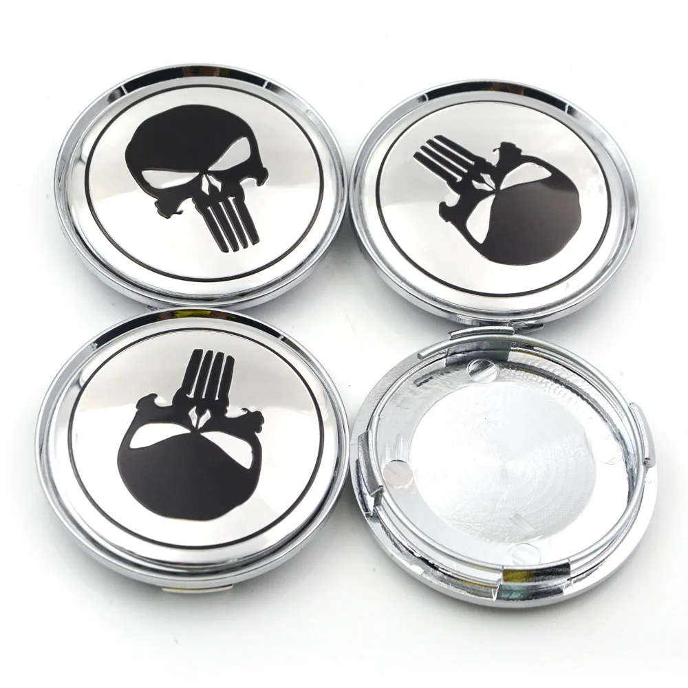4pcs/set 63mm USA Flag Hydra Punisher Logo Universal Wheel Center Caps Emblem Badge Car Covers Hub Cap Styling Sliver Color | Автомобили и