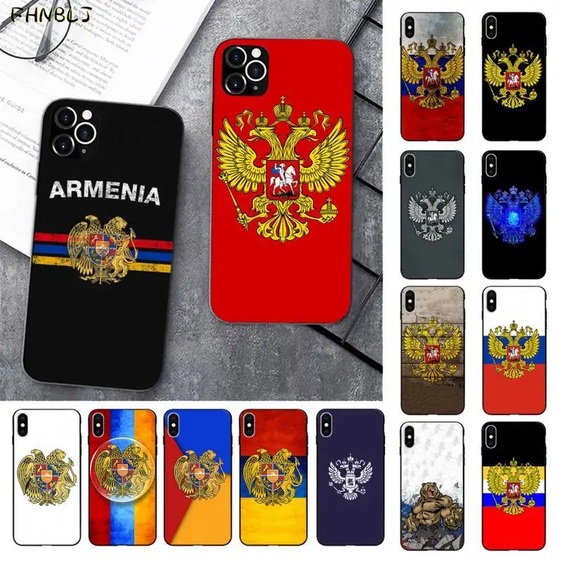

Armenia Albania Russia flag Emblem Phone Case for iPhone 13 12pro max 11 pro XS MAX 8 7 6 6S Plus X 5 5S SE 2020 XR case