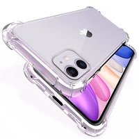 shockproof silicone clear phone case for iphone 11 7 xr case soft back cover for iphone 11 12 pro xs max x 8 7 6 6s plus se case