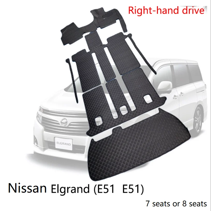 

Car Floor Mat Accessories Custom Fit Specific For Nissan Elgrand E51 E52 Toyota Alphard Car Mat RHD 3 rows (7 Seats or 8 Seats)
