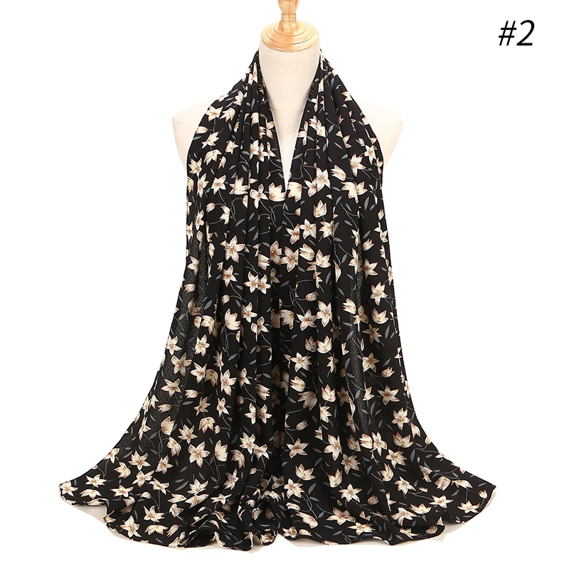 Новые весенние толстые Пузырьковые шифоновые Хиджабы шарф с принтом