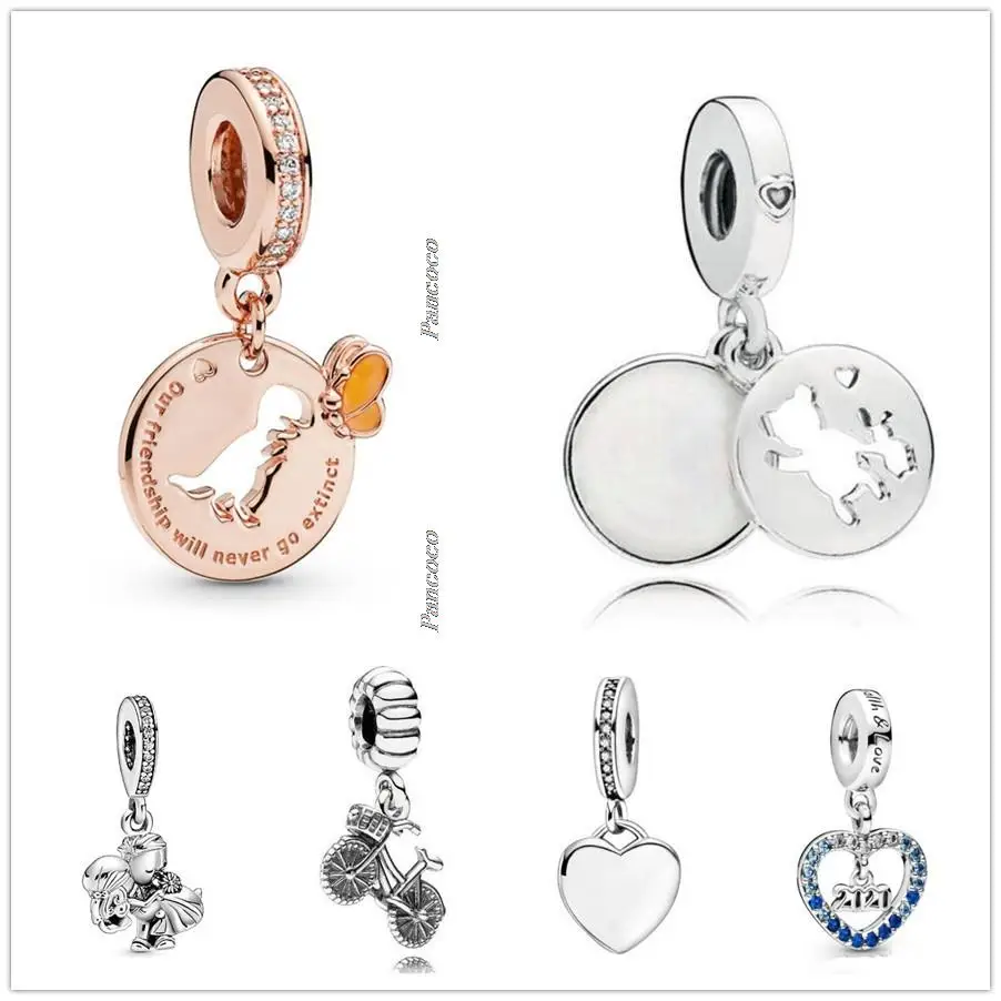 

Original 925 Sterling Silver Married Couple With Crystal Pendant Charm Bead Fit Pandora Bracelet & Necklace Jewelry