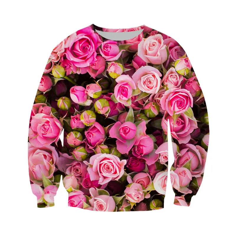 

SONSPEE 3D Print Plant Flowers Long Sleeve Sweatshirt Men Women Hoodies Hip Hop Street Harajuku Top Casual O Neck Pullover