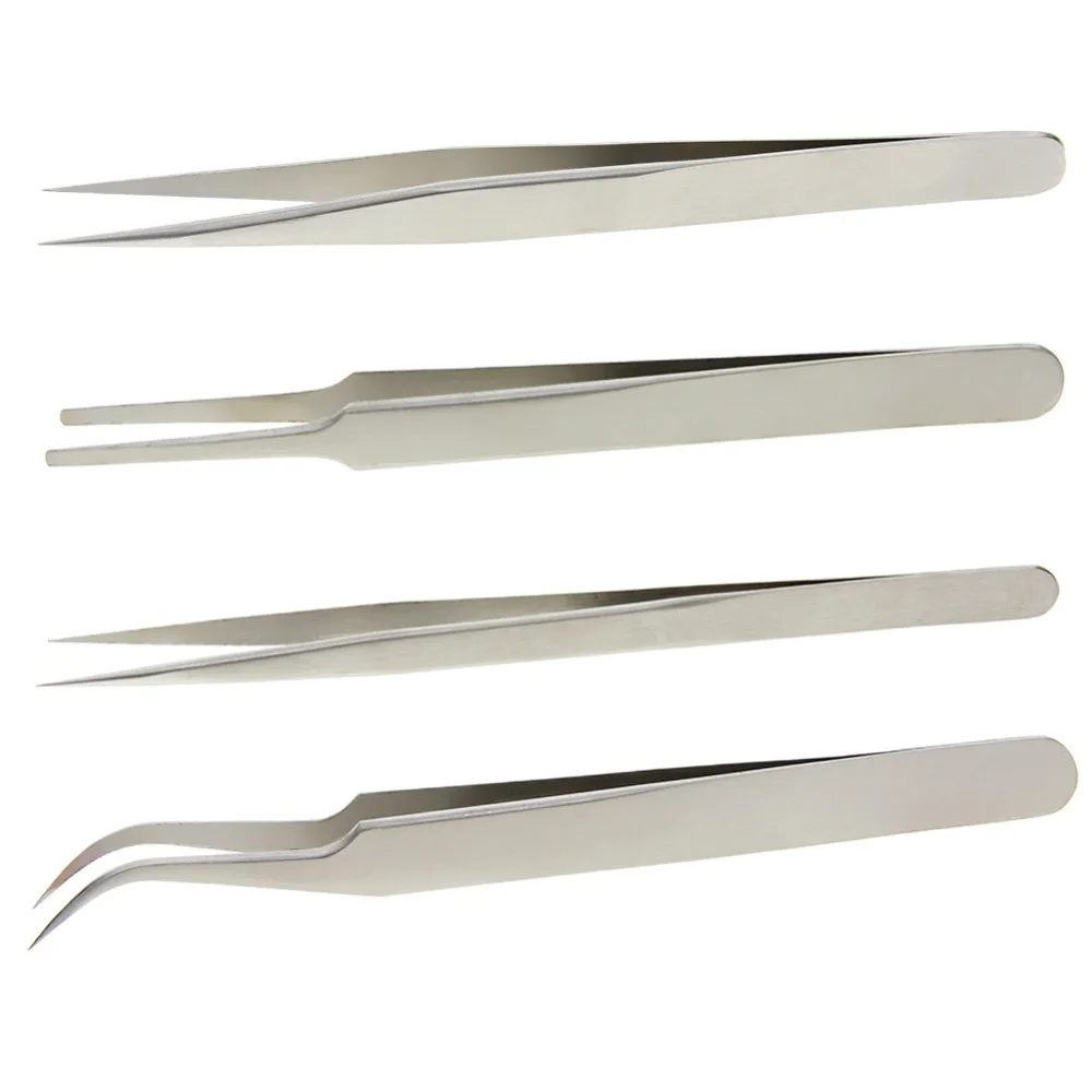 

1pc New Stainless Steel False Eyelash Extension Tweezers Tools Anti-Static Tweezers Makeup Beauty Industrial Tools ST10-ST14