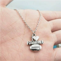 i love football charm creative chain necklace women pendants fashion jewelry accessory friend gifts necklace women
