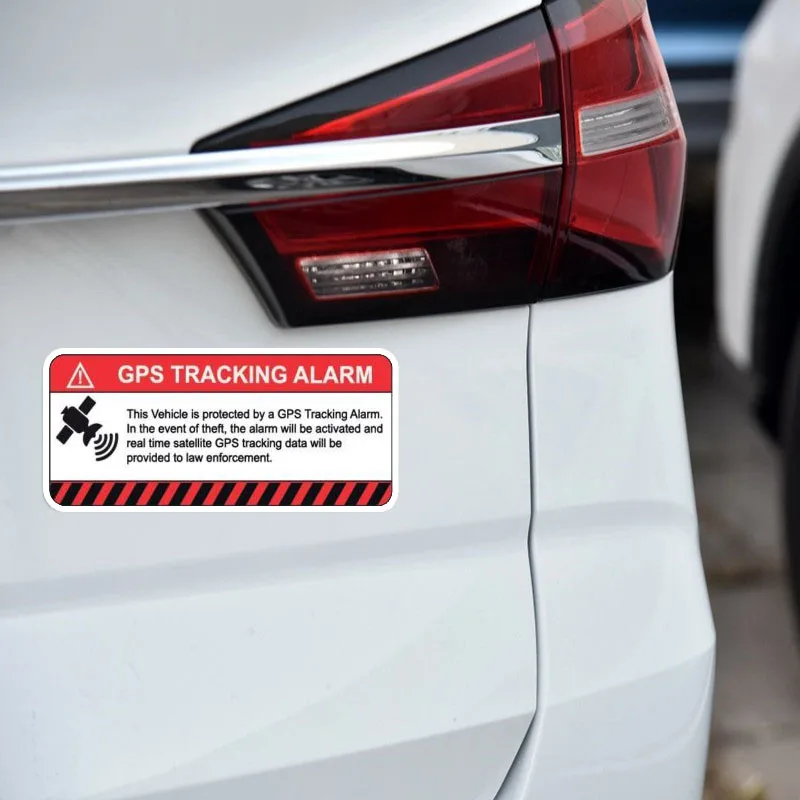 

Aliauto Warning Car Sticker GPS Tracking Alarm Sunscreen Waterproof Decoration Decals Fashion Black and Red PVC,10cm*5cm
