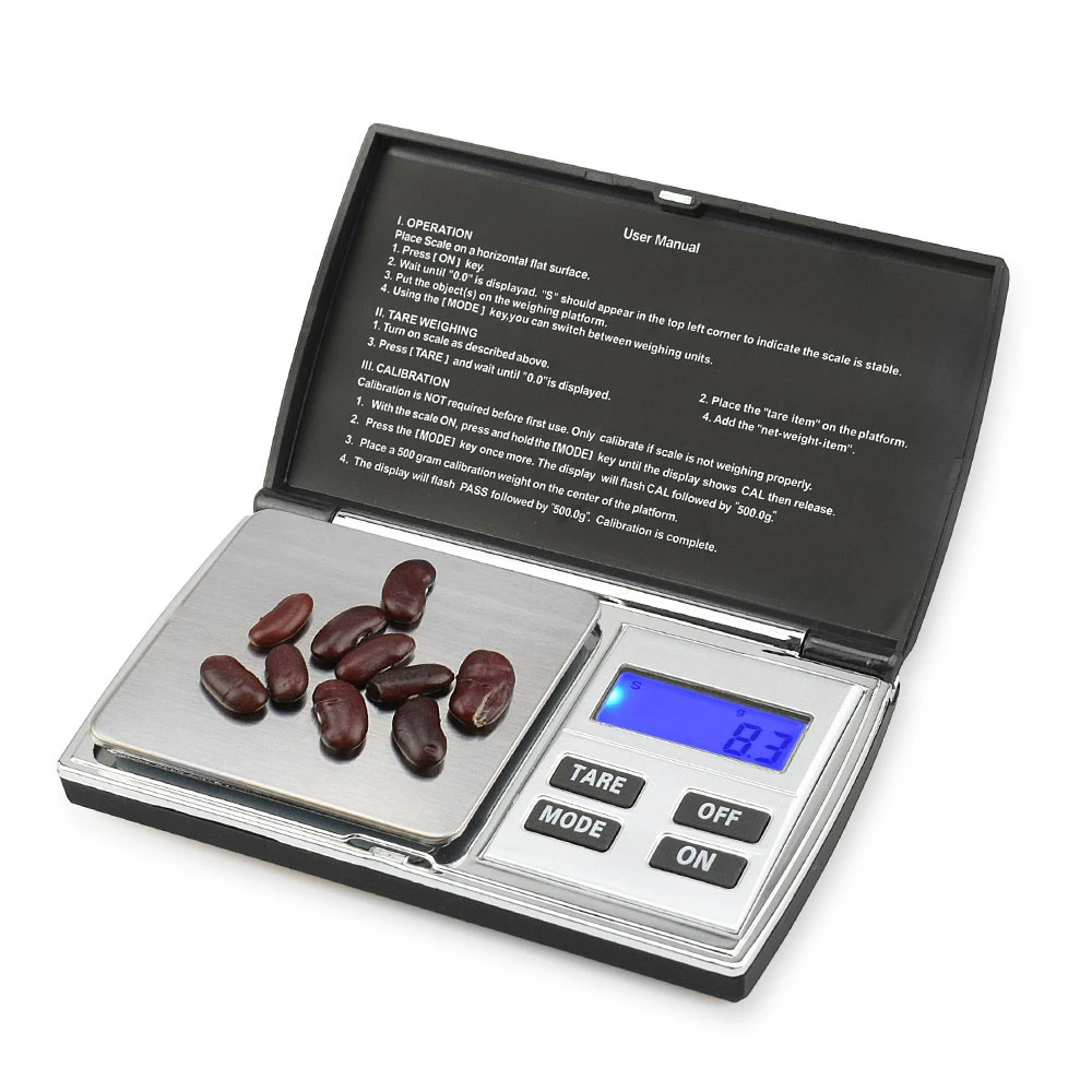 NEWACALOX 500 г x 0,01 г Карманные Цифровые точные весы для золота ювелирные весы электронные весы из нержавеющей стали - Цвет: Silver Jewelry Scale