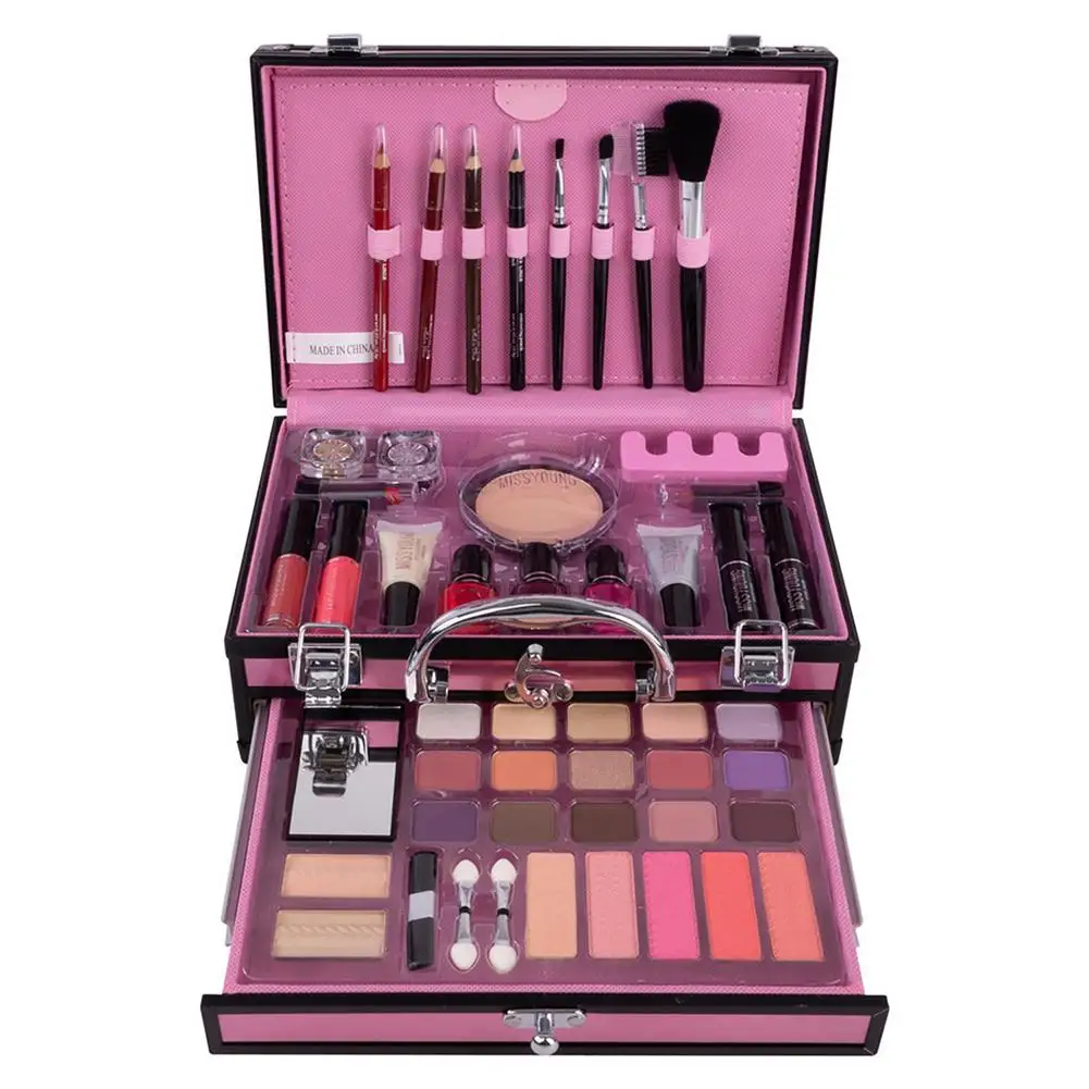 

Makeup Set Professional Eyeshadow Palette All InMakeup Kit With Eyeshadow Blushes Brushes Lipstick Eyeliner Mascara & More