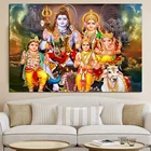 Shiva Parvati Ganesha, индийский индуийский Бог, Картина на холсте, религиозные постеры и принты, настенное искусство для гостиной, домашний декор