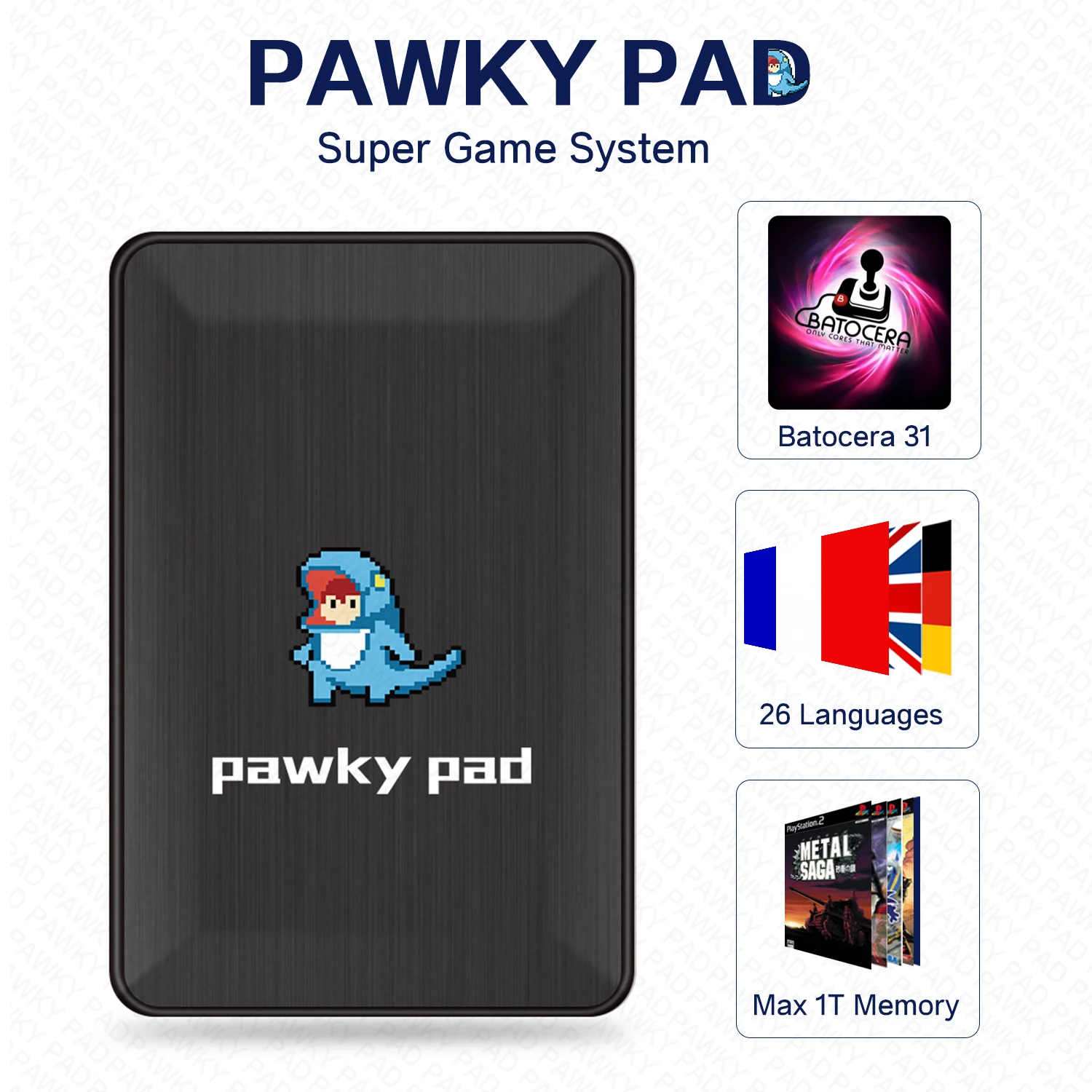 Pawky Pad Super Video Game Console For PS2/PS1/DC/Wii 45000+ 3D Retro Games Player Windows PC Laptop Gaming Consoles Box Machine |