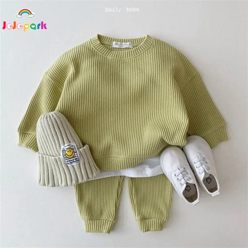 

2pcs Baby Cotton Knitwear Clothing Sets Kids Boys Girls Korean Spring Autumn Loose Tracksuit Pullovers Tops+Pants Set