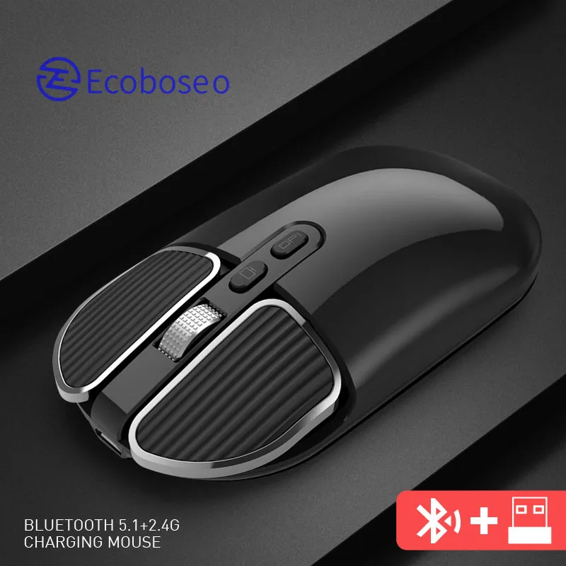 Беспроводная Bluetooth мышь Двухрежимная перезаряжаемая оптическая USB bluetooth для