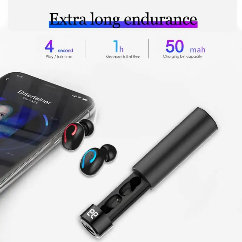 HBQ Q67 Bluetooth 5 0 беспроводные наушники TWS спортивные с футляр для наушников Handsfree
