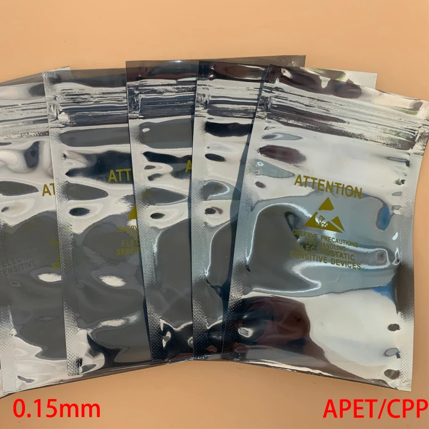 9*13cm 9x13cm 10*15mm 10x15cm APET CPP Self Seal ZipLock Zip Lock Translucent ATTENTION Print ESD Anti Static Pouch Storage Bag | Дом и сад