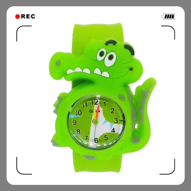 Часы с мультяшным тигром крокодиловым принтом для мальчиков детские часы