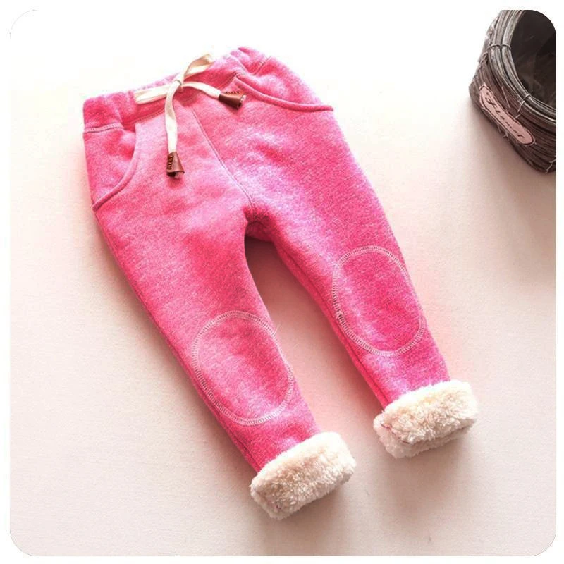 

BibiCola autumn winter baby girls Pants kids Casual cotton Trousers Leggings girls thick velvet pants Trousers christmas pants