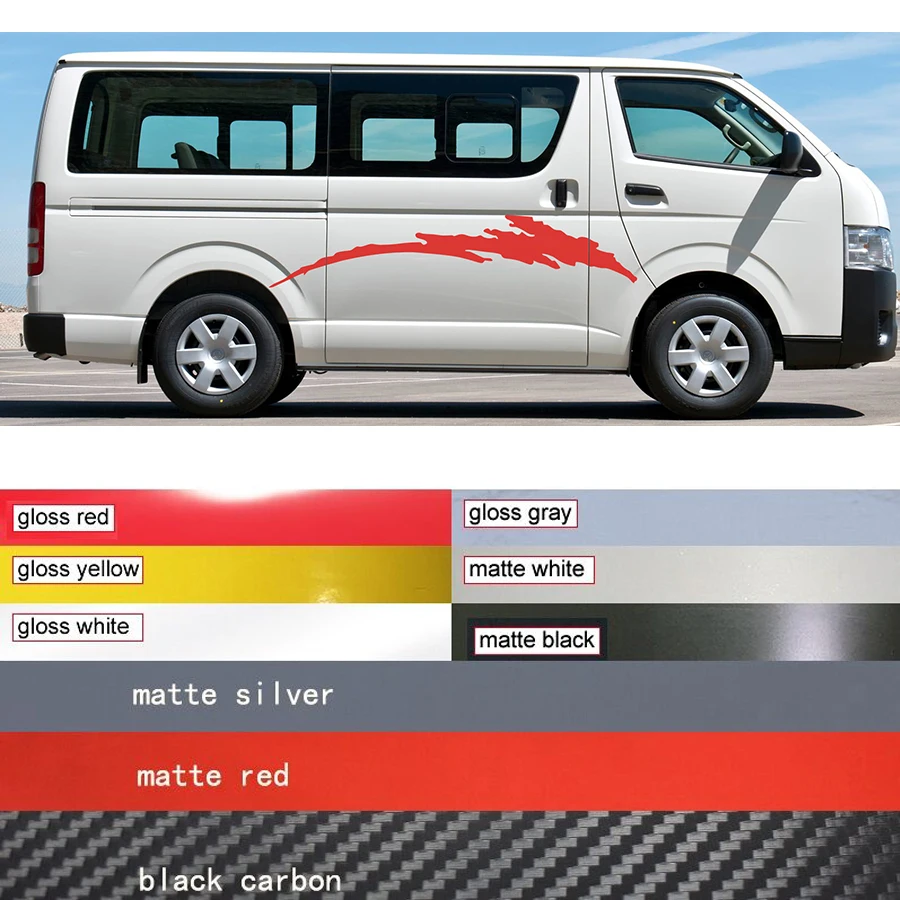 Автомобильные наклейки 2 шт. волнистая линия Боковая дверь ход Графический