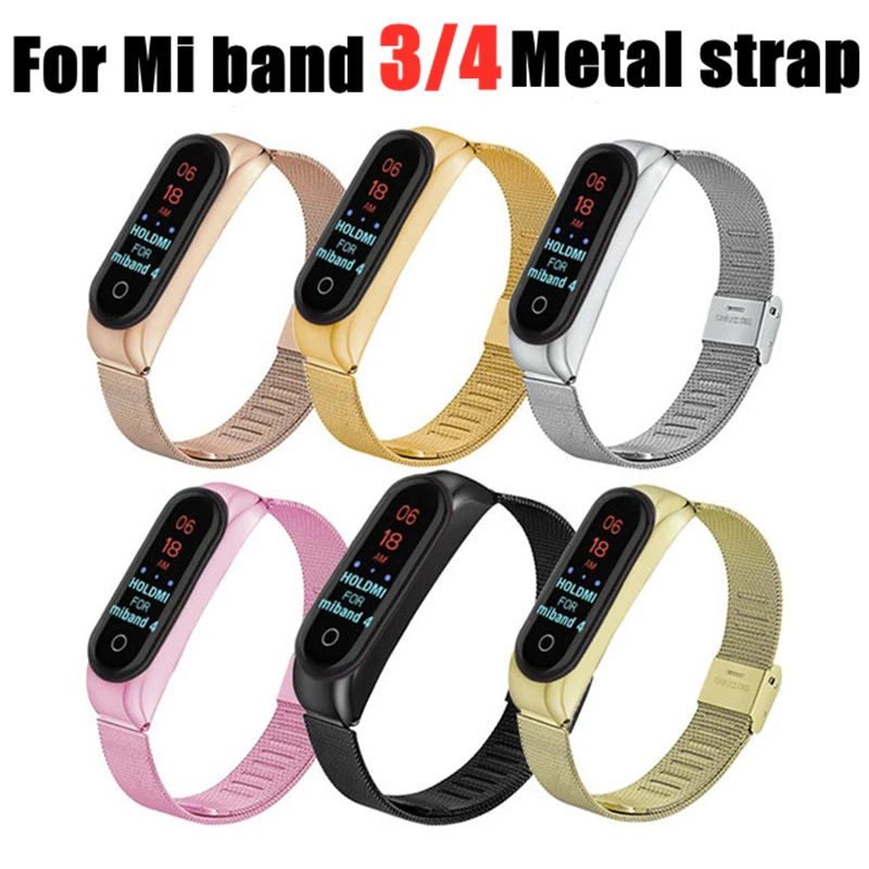 Браслет Mi Band 3 4 металлический Безвинтовой браслет из нержавеющей стали для Xiaomi