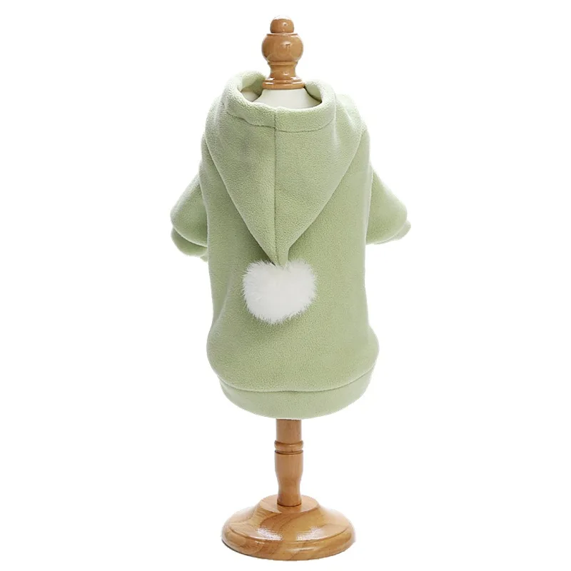 

Pet clothes fall/winter plus velvet padded dog clothes cat sweater plush hooded two-legged clothes