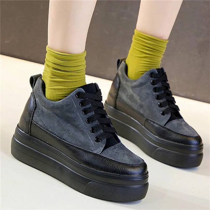 

Ankle Boots Women's Leather Casual Shoes Oxfords Platform Wedge Fashion Sneakers Lace up Comfort Casual Shoes 39 35 36 37 38