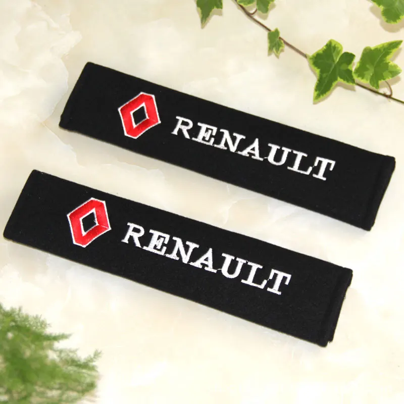 

2PCS Car Styling For Renault Car Seat Belt Cover Case Emblem Shoulder Cushion Pad Cotton,Auto Seat Belt Cover Accessories