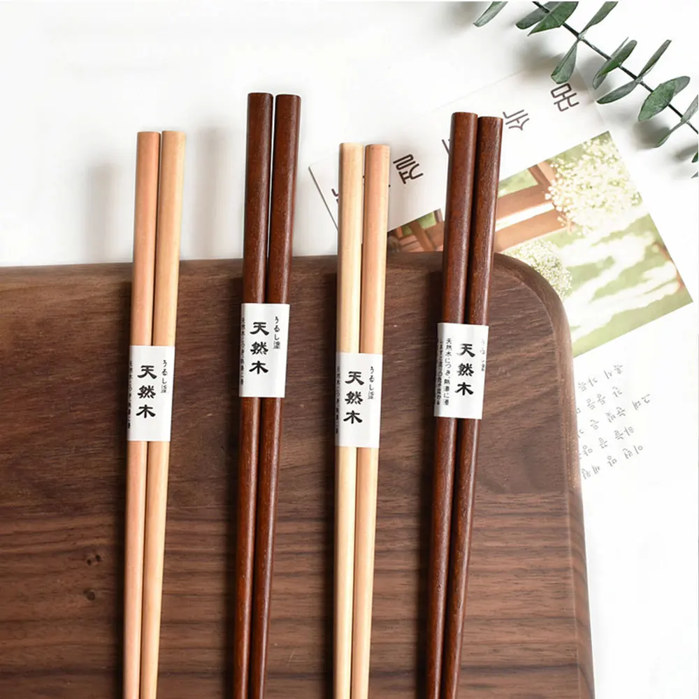 Visual Touch 5 Pairs Japanese Asian Natural Iron Wood Sushi Tableware Chopsticks Set Durable Chop sticks | Дом и сад