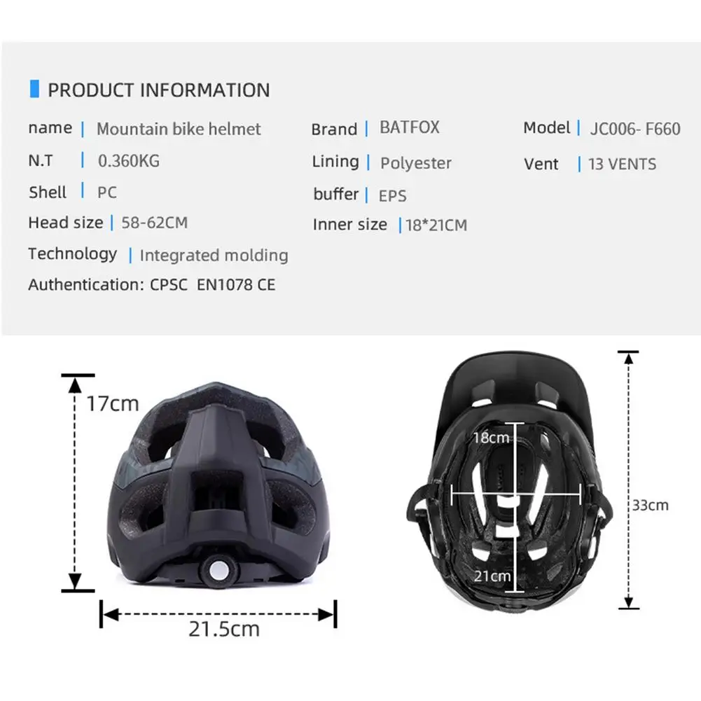 

Mountain Bike Helmet Sports Ventilated Riding Cycling Helmet Mountain Bike Safety Cap Motorcycle Bicycle Accessories