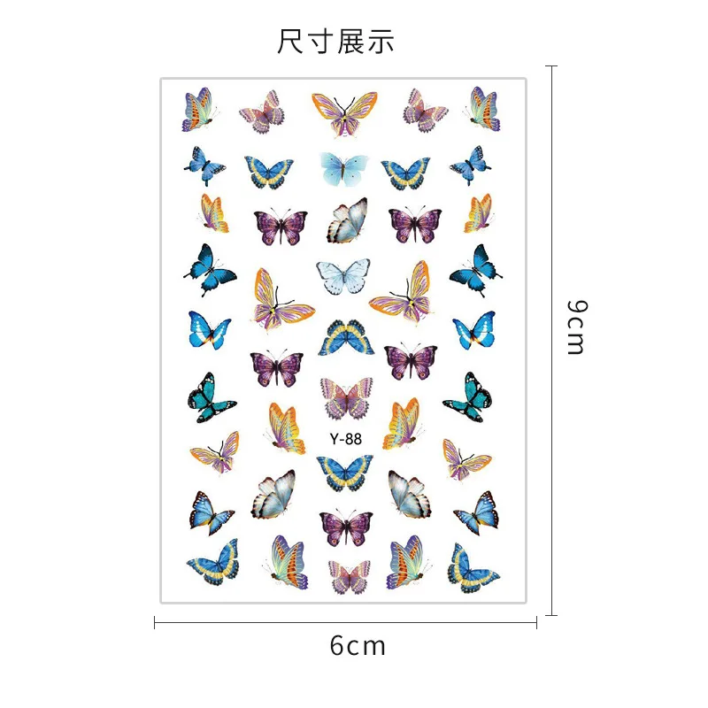 

1 Butterfly Nail Sticker Waterproof 3D Sticker Hot Sale Cute Butterfly Nail Decoration Sticker Nail Nail Decals