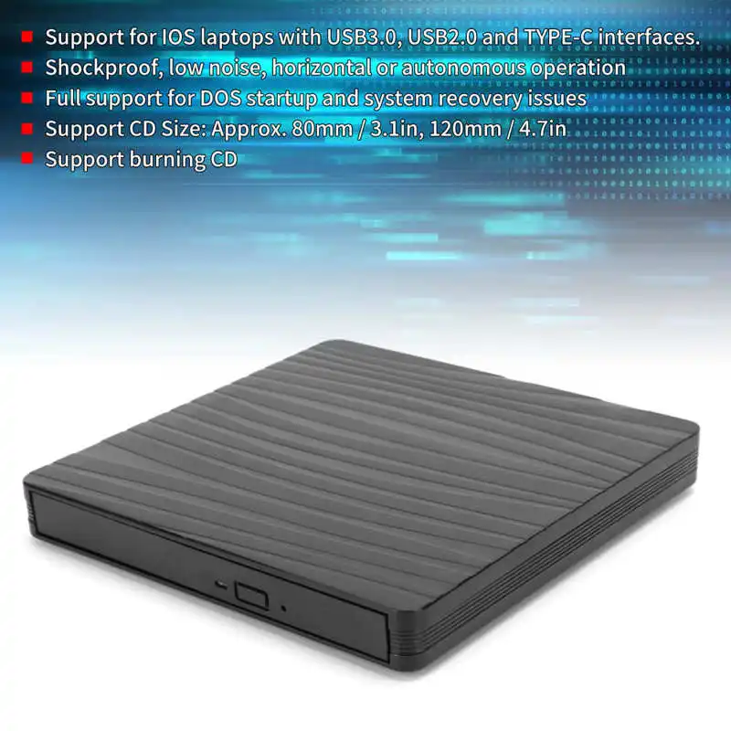 Внешний оптический привод мобильного Dual Порты и разъёмы TYPE C USB3.0 устройство для