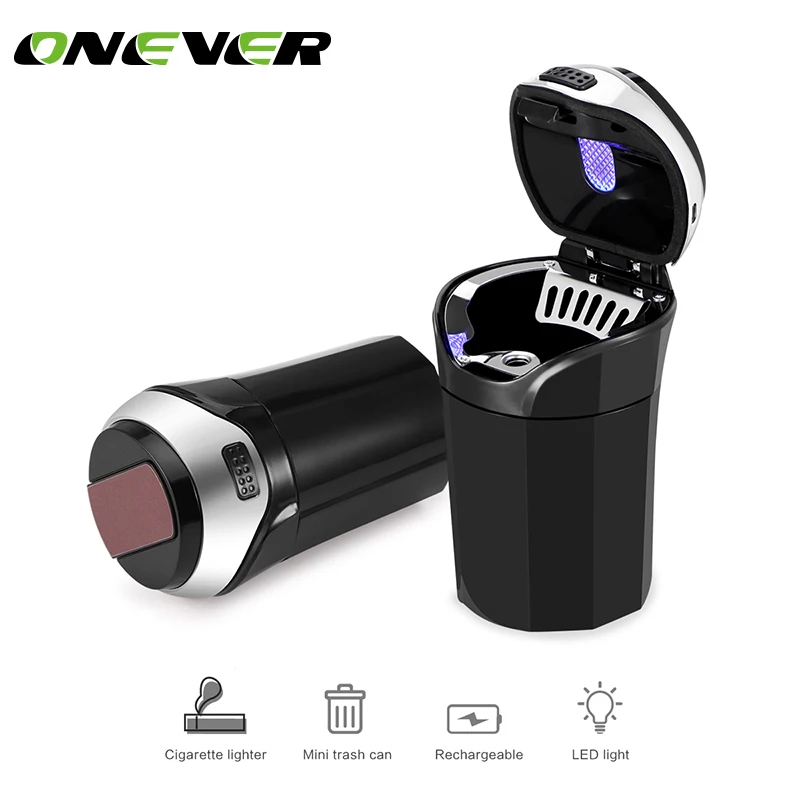Автомобильная перезаряжаемая пепельница Onever со светодиодный Ной подсветкой и