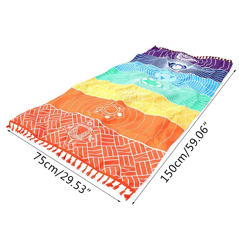 Новый Коврик для йоги пляжное полотенце радужные полоски одеяла богемное одеяло