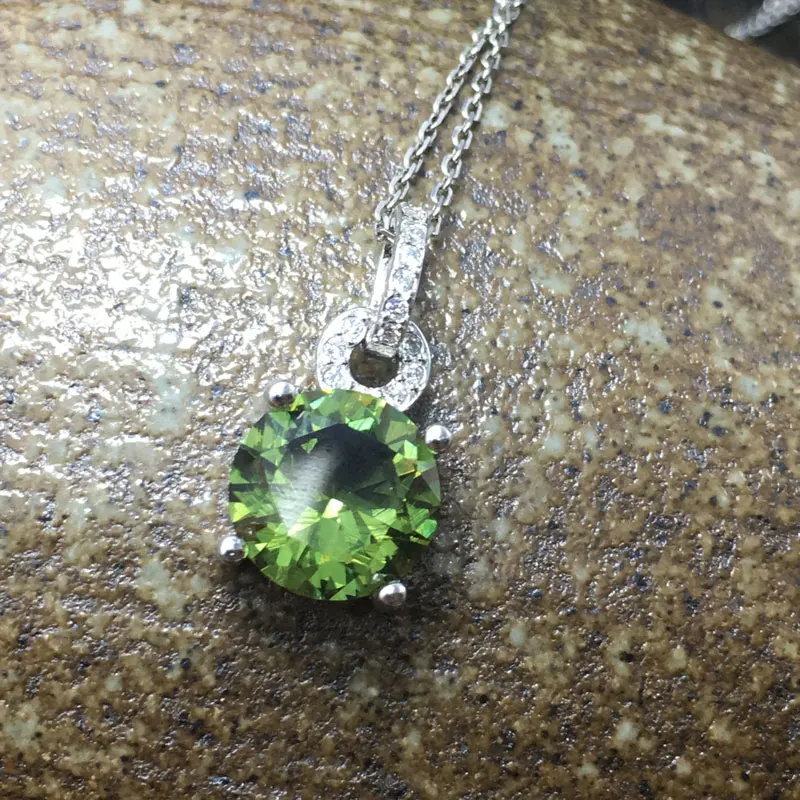 CSJ классический дизайн круглый кулон с зултанитом Стерлинговое Серебро 925 пробы