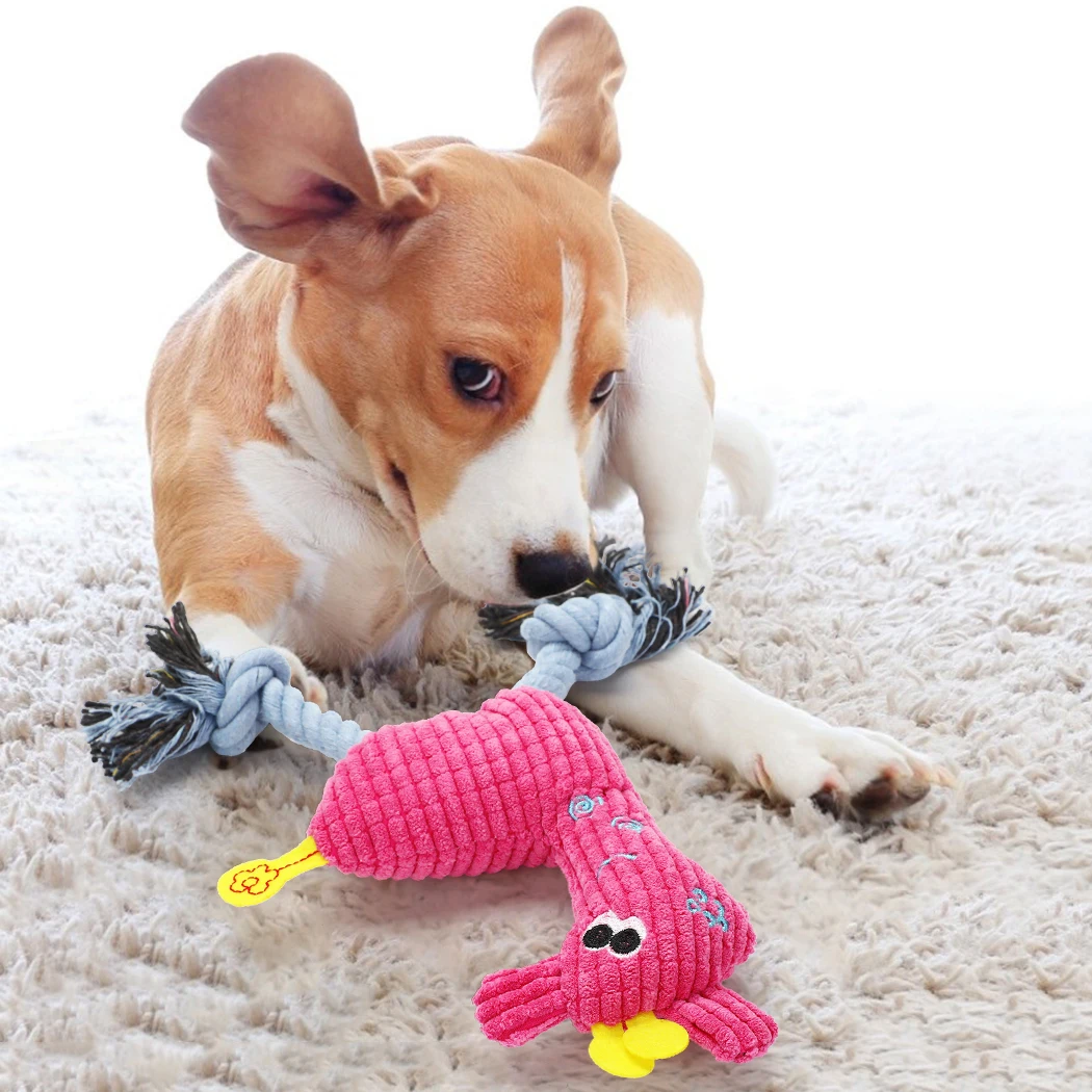 1PCS Pet Toy Cute Cartoon Plush Deer Shape Teething Squeaky Cat Chew Dog Sound Funny Interactive | Дом и сад