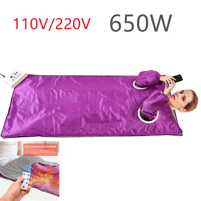 

2021 New 650W Infrared Sauna Thermal Blanket Electric Body Spa Stretchable Digital Sauna Infrarrojo Blanket Hand Sleeve Design