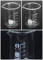 3pcs laboratory borosilicate small type glass graduated beakers 50ml 100ml and 250ml each one