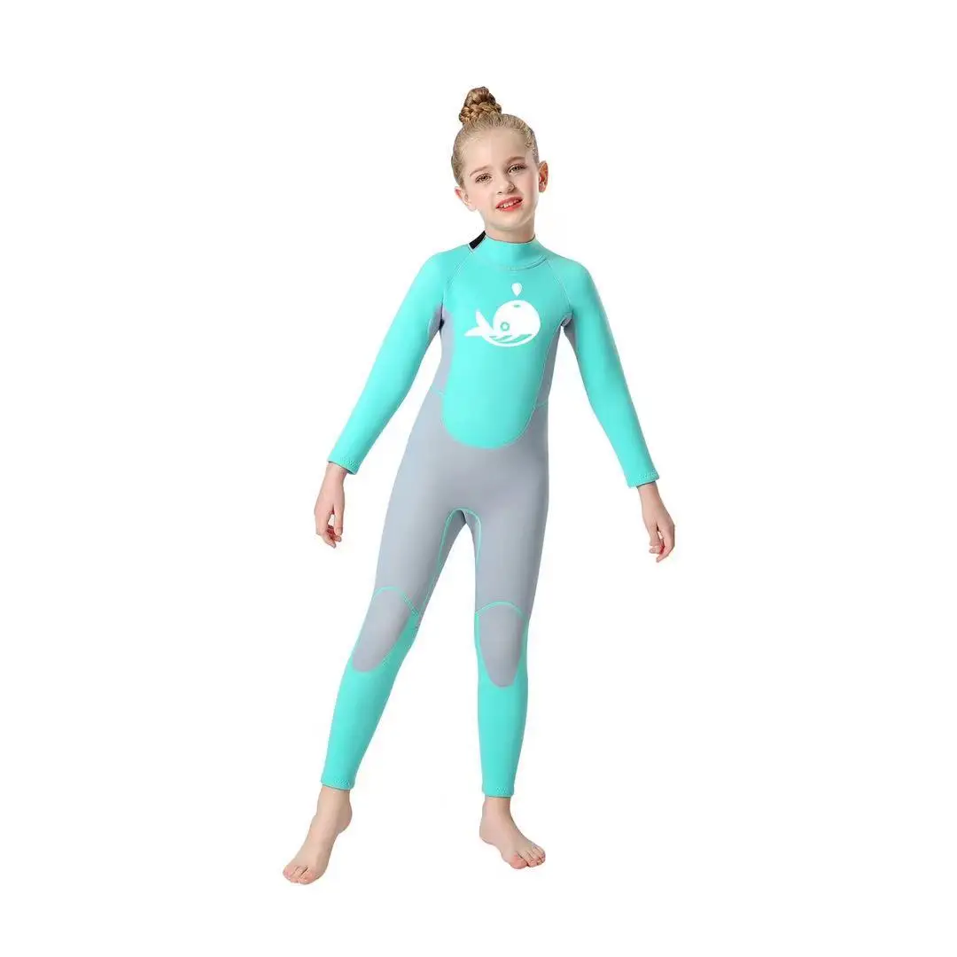 2.5MM Neoprene Wetsuit Kids Gilrs Scuba diving suit Sun-proof Surfing snorkeling girls winter Long sleeve thermal Swimsuit | Спорт и
