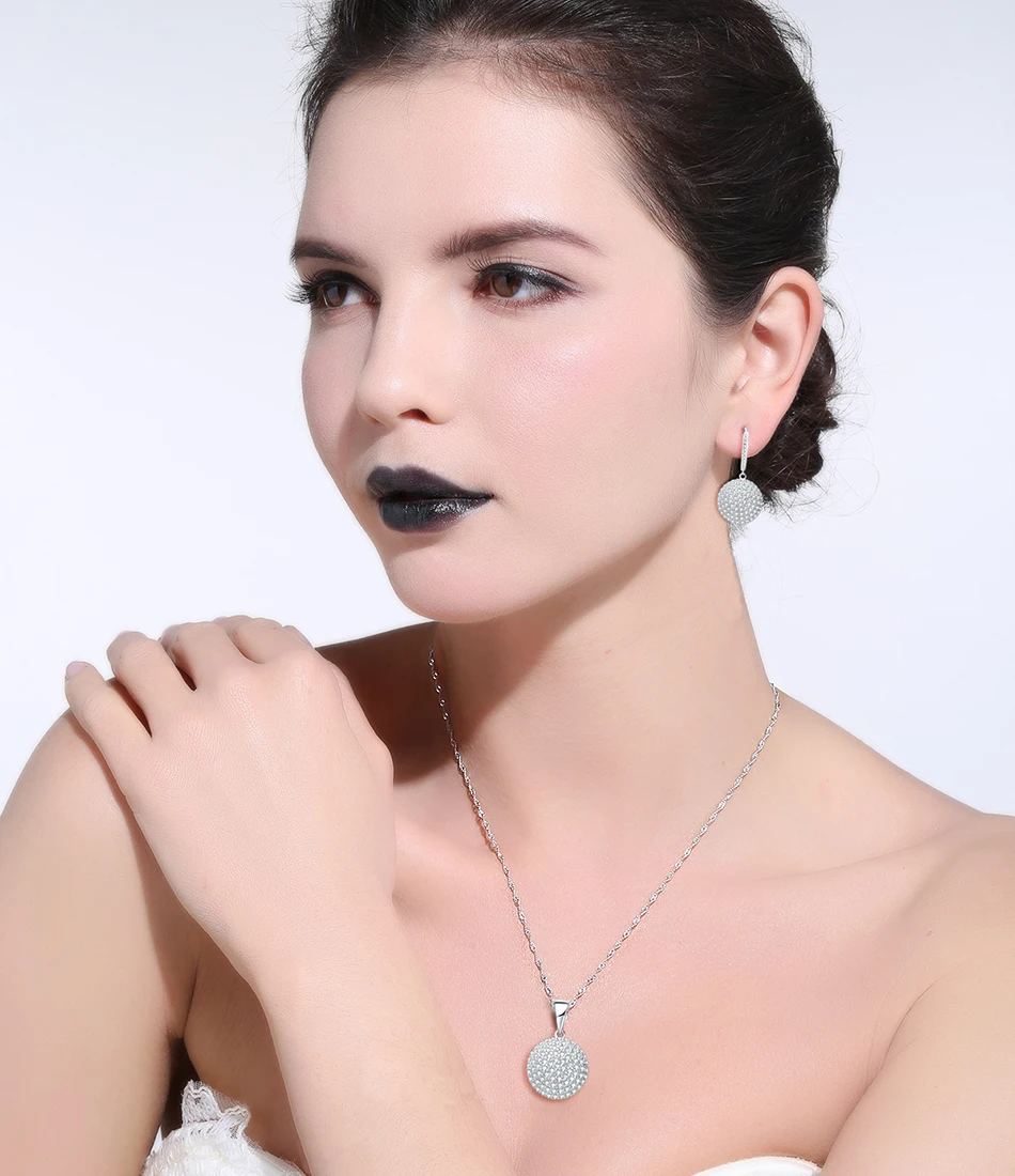Effie queen Стерлинговое Серебро S925 серьги круглой формы микро проложили AAA CZ блестящие выдолбленные сердце задняя сторона серьги-кольца TSE42