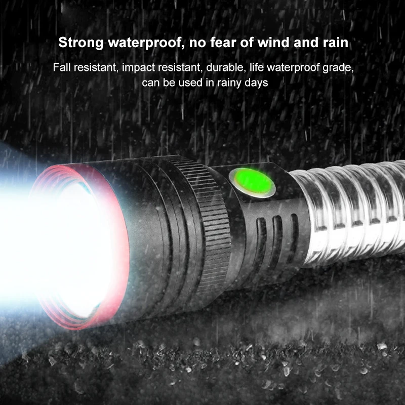 

Multi-function Glare Flashlight Equipment Access Light Security Patrol USB Charge Mobile Power Bank Outdoor Emergency Light