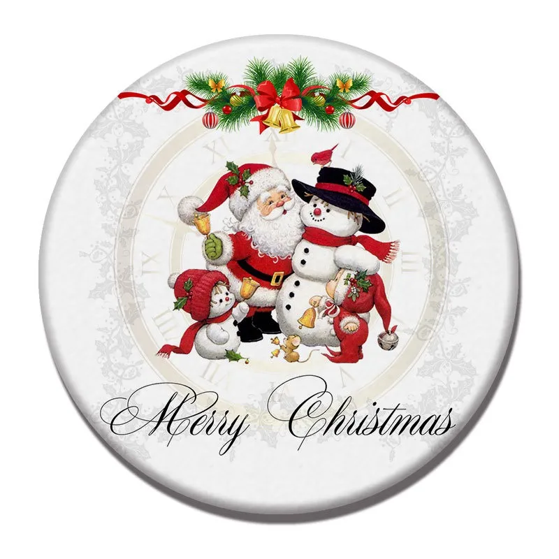 Рождественская чашка коврик узор круглая подставка для напитков Нескользящая
