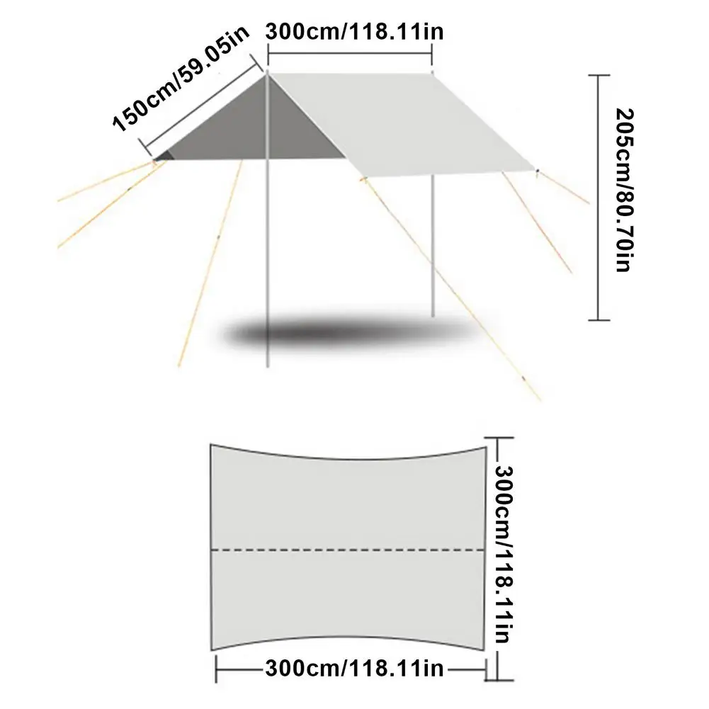 

Waterproof Outdoor Awning Hammock Tarp Rain Fly Lightweight Camping Tent Sun Shelter For Tourism Hiking Beach Pergola