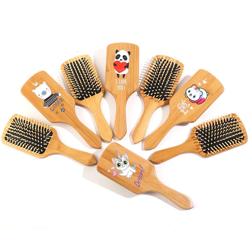 

Cute Bamboo Comb with Air Bag Hair Vent Brush Brushes Hair Care and Beautiful SPA Massager Wholesale