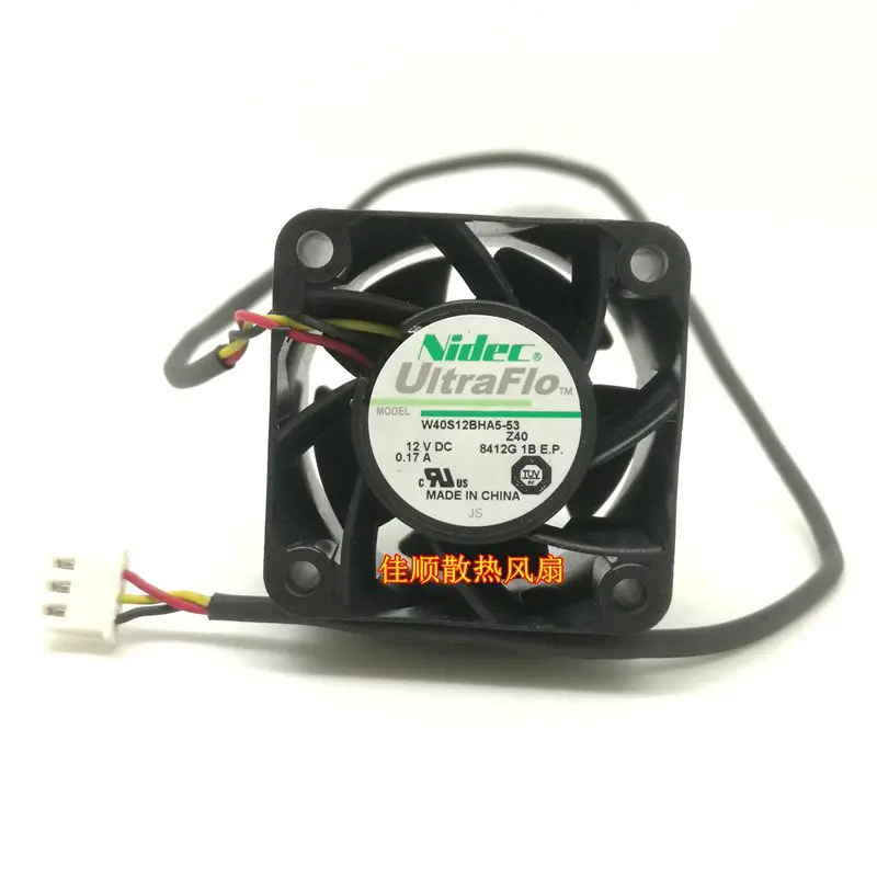 Новый оригинальный W40S12BHA5-53 4028 4 см 12V 0.17A в форме ручки с двумя шарами сервера с бесшумным вентилятором
