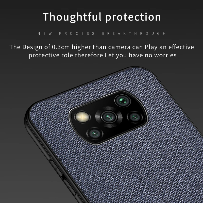 Чехол для Xiaomi POCO X3 NFC из ПУ и простой тканевый жесткий чехол накладка мягкий с