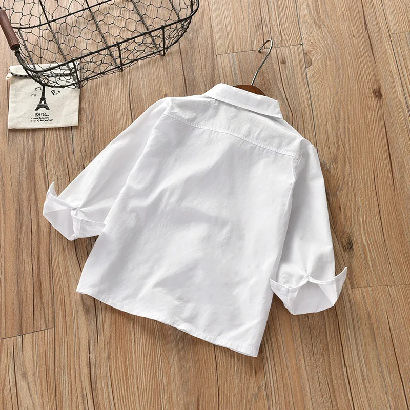 Детская рубашка на весну Корейская версия милая с вышивкой в виде котенка для