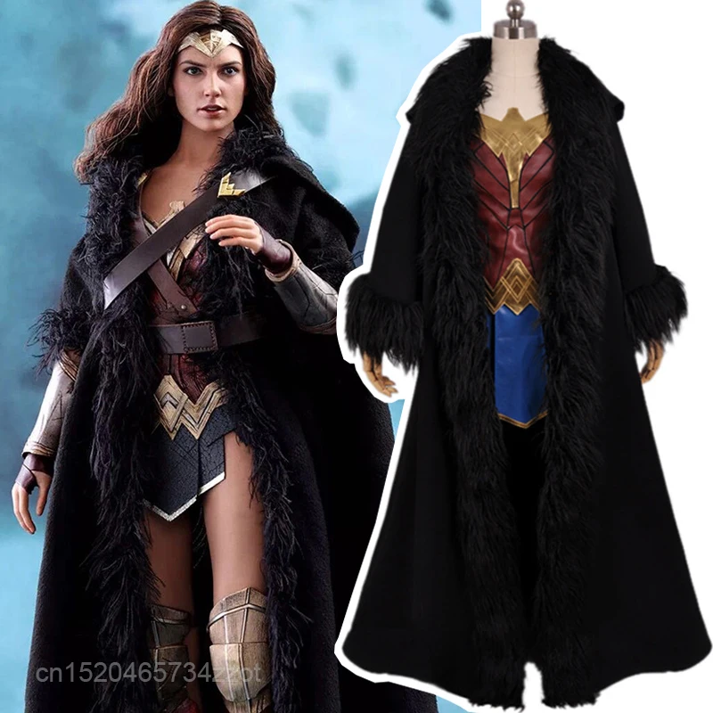 Женский костюм для косплея черное пальто плащ с капюшоном супергероя Хэллоуина