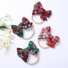 Милые повязки на голову для маленьких девочек, вязаные нейлоновые повязки на голову с бантом, рождественские повязки для волос для детей, повязка для волос для девочек, аксессуары для новорожденных