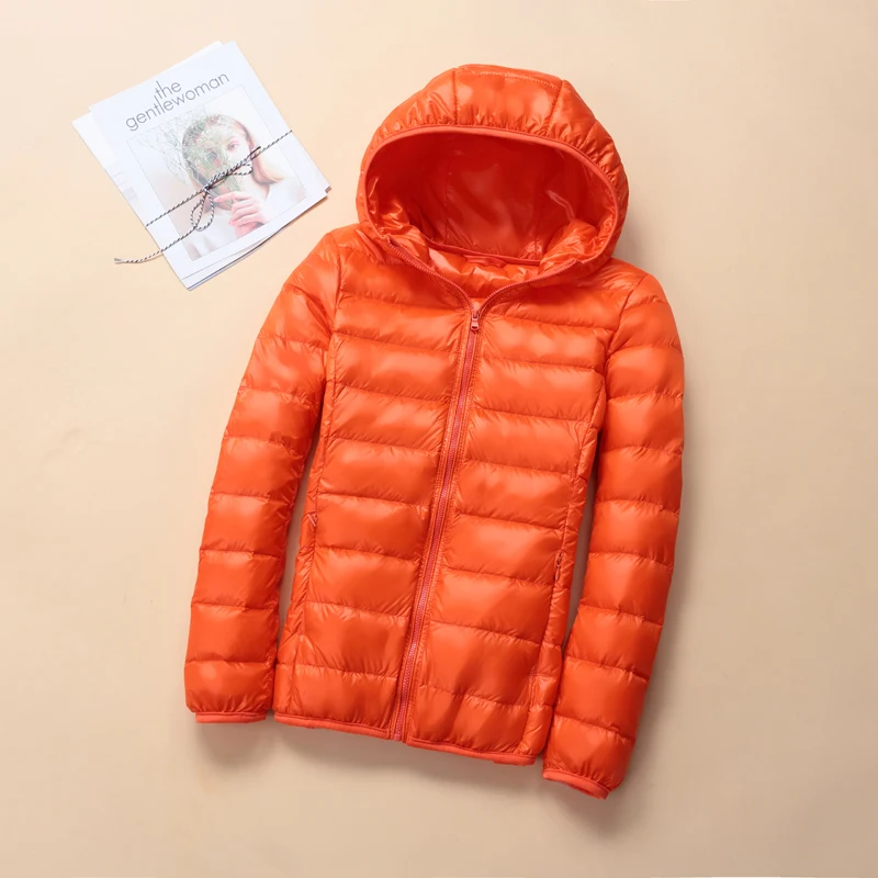 

Plus size middle aged and elderly light down jacket women's short hooded stand collar warm down jacket women's coat