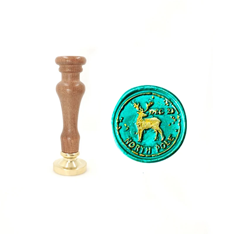 

Винтажный Рождественский воск с оленем, металлическая головка, римская ручка, стандартный медный штамп, Лига сделай сам, подарок, старинная ...