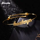 Женские браслеты и браслеты с именем на заказ, Очаровательная проволока, металлический Расширяемый Браслет из нержавеющей стали, основание, регулируемый браслет сделай сам